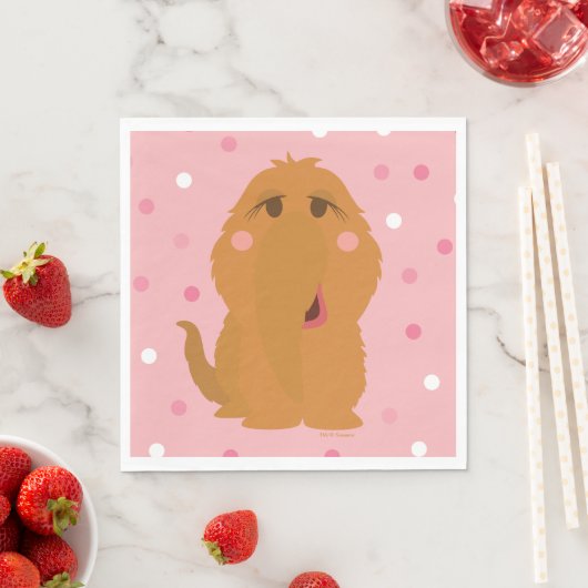 Serviette En Papier Snuffleupagus Pink Polka Motif (En situation)