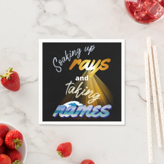 Serviette En Papier Soaking Up Rays and Taking Names Summertime (En situation)