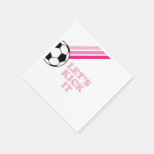 Serviette En Papier Soccer Pink Stripes On le frappe Anniversaire (Coin)
