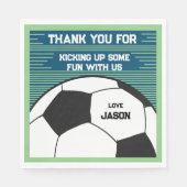 Serviette En Papier Soccer Thème Merci Anniversaire (Devant)