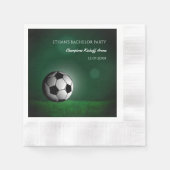 Serviette En Papier Soccer vert Anniversaire / Bachelor Party (Devant)