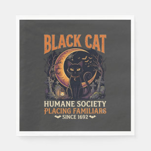 Serviette En Papier Société humanitaire du chat noir Halloween Croissa