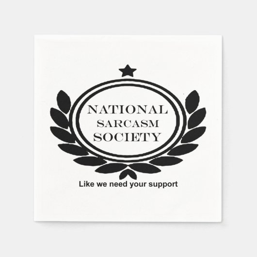 Serviette En Papier Société Nationale Sarcasme Citation Humour Sarcast (Devant)