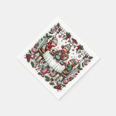 Serviette En Papier Sock Monkey Christmas Tea Party (Coin)