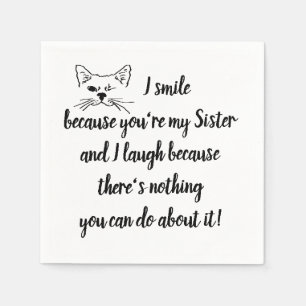 Serviette En Papier Soeur Amusante Dire Citation Cuite Winking Chat