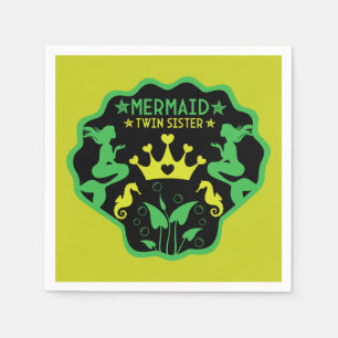 Serviette En Papier Soeurs jumelles Mermaid