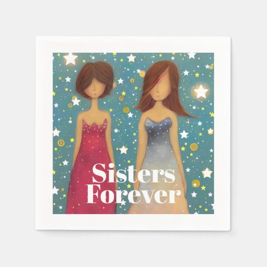 Serviette En Papier Soeurs pour toujours (Devant)
