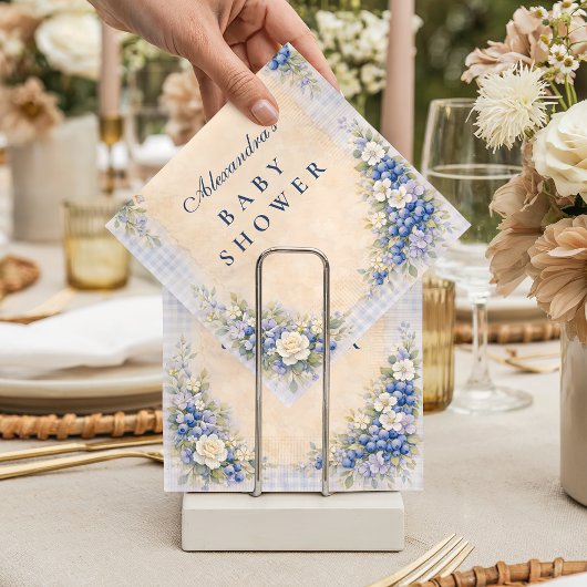 Serviette En Papier Soft Blue Blueberry Baby Shower