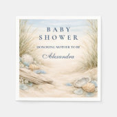Serviette En Papier Soft Blue Coastal Baby Shower (Devant)