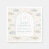 Serviette En Papier Soft Blue Dino Baby Shower (Devant)