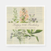 Serviette En Papier Soft Botanical Vintaqe Fleur sauvage 80e anniversa (Devant)
