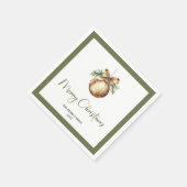 Serviette En Papier Soft Earthy Christmas Bauble Personalized Napkins (Coin)
