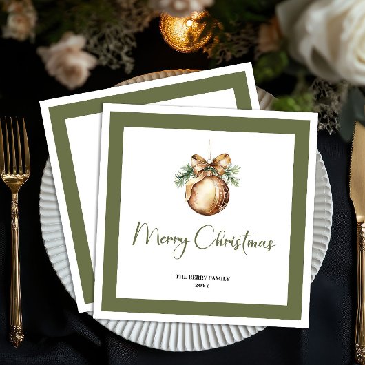 Serviette En Papier Soft Earthy Christmas Bauble Personalized Napkins