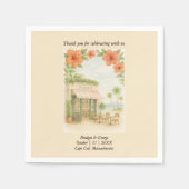 Serviette En Papier Soft Green Tropical Hawaii Destination Mariage (Devant)