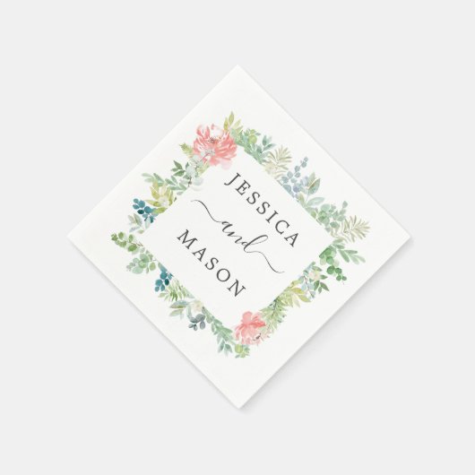 Serviette En Papier Soft Greenery Mariage Cocktail Napkin (Coin)