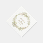 Serviette En Papier Soft Greenery Mariage Napkin Cocktail Napkin (Coin)