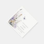 Serviette En Papier Soft Lilac Fleur sauvage Butterfly Garden Mariage (Coin)