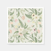 Serviette En Papier Soft Mint Green Garden Motif (Devant)