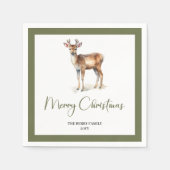 Serviette En Papier Soft Neutral Christmas Deer Personalized Napkins (Devant)
