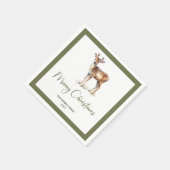Serviette En Papier Soft Neutral Christmas Deer Personalized Napkins (Coin)