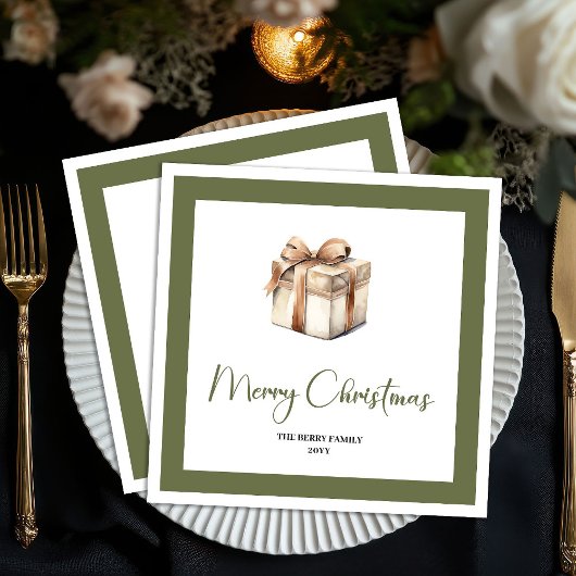 Serviette En Papier Soft Neutral Christmas Gift Personalized Napkins