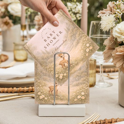 Serviette En Papier Soft Neutral Forest Critters Baby Shower