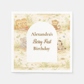 Serviette En Papier Soft Neutral Jungle Wild One First Birthday (Devant)