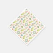 Serviette En Papier Soft Pastel Cactus & Motif Succulent (Coin)