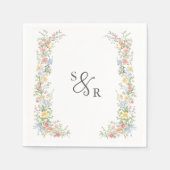 Serviette En Papier Soft Pastel Ornate Spring Garden Floral Mariage (Devant)
