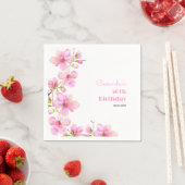 Serviette En Papier Soft Pastel Rose Cerise Fleur Sakura Anniversaire (En situation)