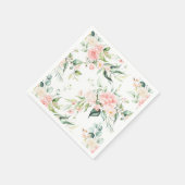 Serviette En Papier Soft Pastel Rose Rose Flower Motif (Coin)