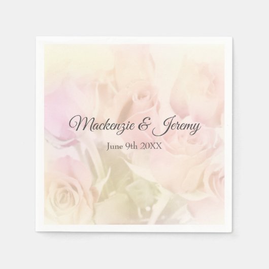 Serviette En Papier Soft Pastel Roses (Devant)