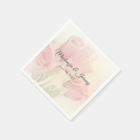 Serviette En Papier Soft Pastel Roses 2 (Coin)