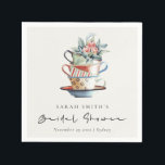 Serviette En Papier Soft Pastel tasses empilées Fête des mariées Tea P<br><div class="desc">Pour toute autre personnalisation ou tout autre élément correspondant,  n'hésitez pas à me contacter à l'adresse yellowfebstudio@gmail.com</div>