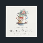 Serviette En Papier Soft Pastel tasses empilées Fête des mariées Tea P<br><div class="desc">Pour toute autre personnalisation ou tout autre élément correspondant,  n'hésitez pas à me contacter à l'adresse yellowfebstudio@gmail.com</div>