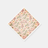Serviette En Papier Soft Pink Floral Stripe Pattern (Coin)