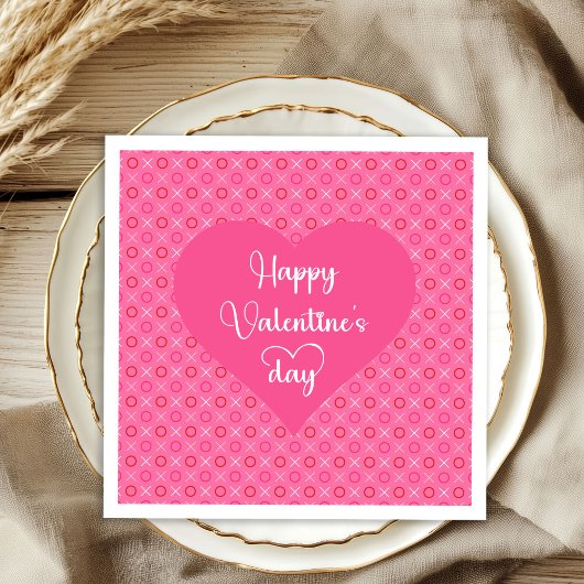 Serviette En Papier Soft Pink Hearts Valentine Table Napkins