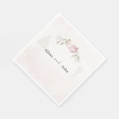 Serviette En Papier Soft Pink Roses & Bride and Groom Collection (Coin)