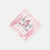 Serviette En Papier Soft Pink Snowman Winter Scene Christmas Napkins  (Coin)