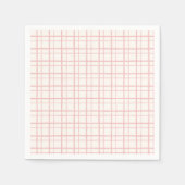 Serviette En Papier Soft Pink Windowpane Grid Picnic (Devant)