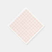 Serviette En Papier Soft Pink Windowpane Grid Picnic (Coin)