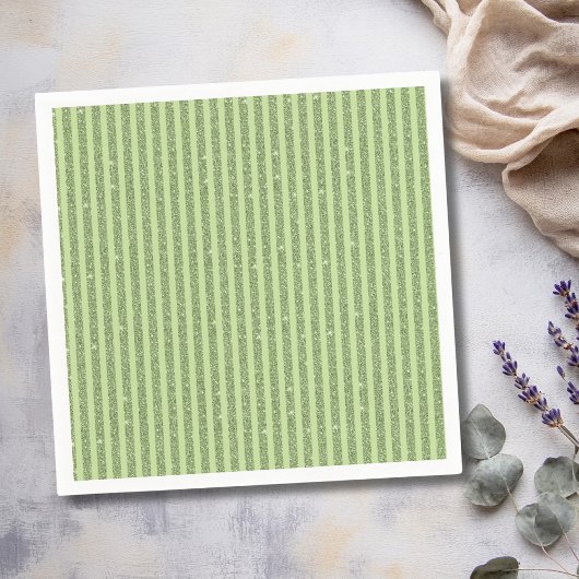 Serviette En Papier Soft Pistachio Glitter Style Minimal Pattern