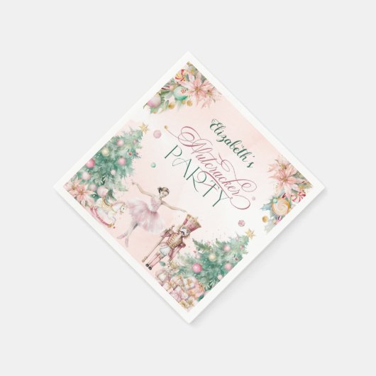 Serviette En Papier Soft Rose Nutcracker Filles Anniversaire (Coin)