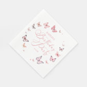 Serviette En Papier Soft rose papillon fête d'anniversaire (Coin)