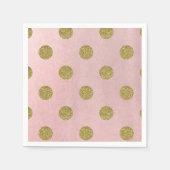Serviette En Papier Soft Rose Pink Gold Parties scintillant Glam Parti (Devant)