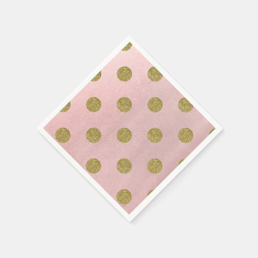 Serviette En Papier Soft Rose Pink Gold Parties scintillant Glam Parti (Coin)