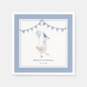 Serviette En Papier Soie Goose Blue Boy fête d'anniversaire (Devant)