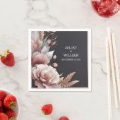 Serviette En Papier Soie rose Boho Peony Garden Dusty Rose Mariage (En situation)