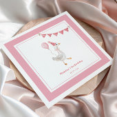 Serviette En Papier Soignée Goose rose Fille Anniversaire