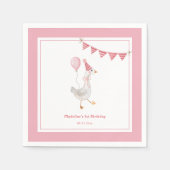 Serviette En Papier Soignée Goose rose Fille Anniversaire (Devant)